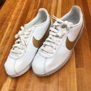 nike cortez with gold swoosh
